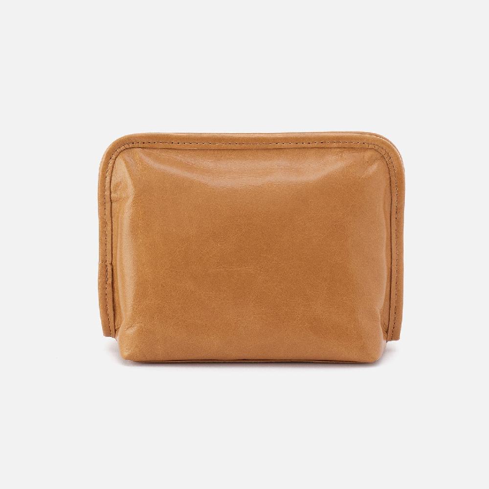 hobo Beauty Cosmetic Pouch Polished Leather| Natural