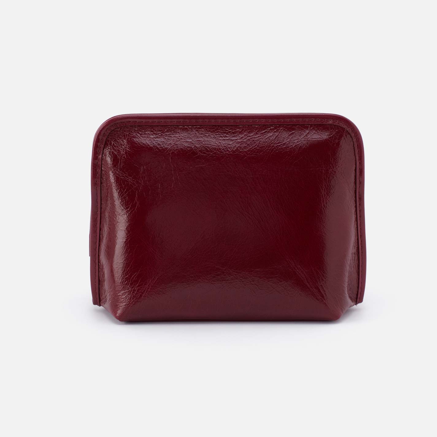 hobo Beauty Cosmetic Pouch Polished Leather| Saddleberry