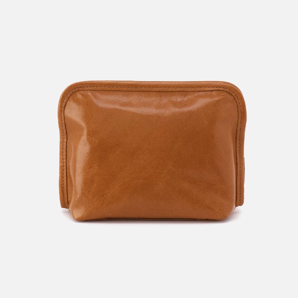 Hobo Beauty Cosmetic Pouch Polished Leather| Truffle