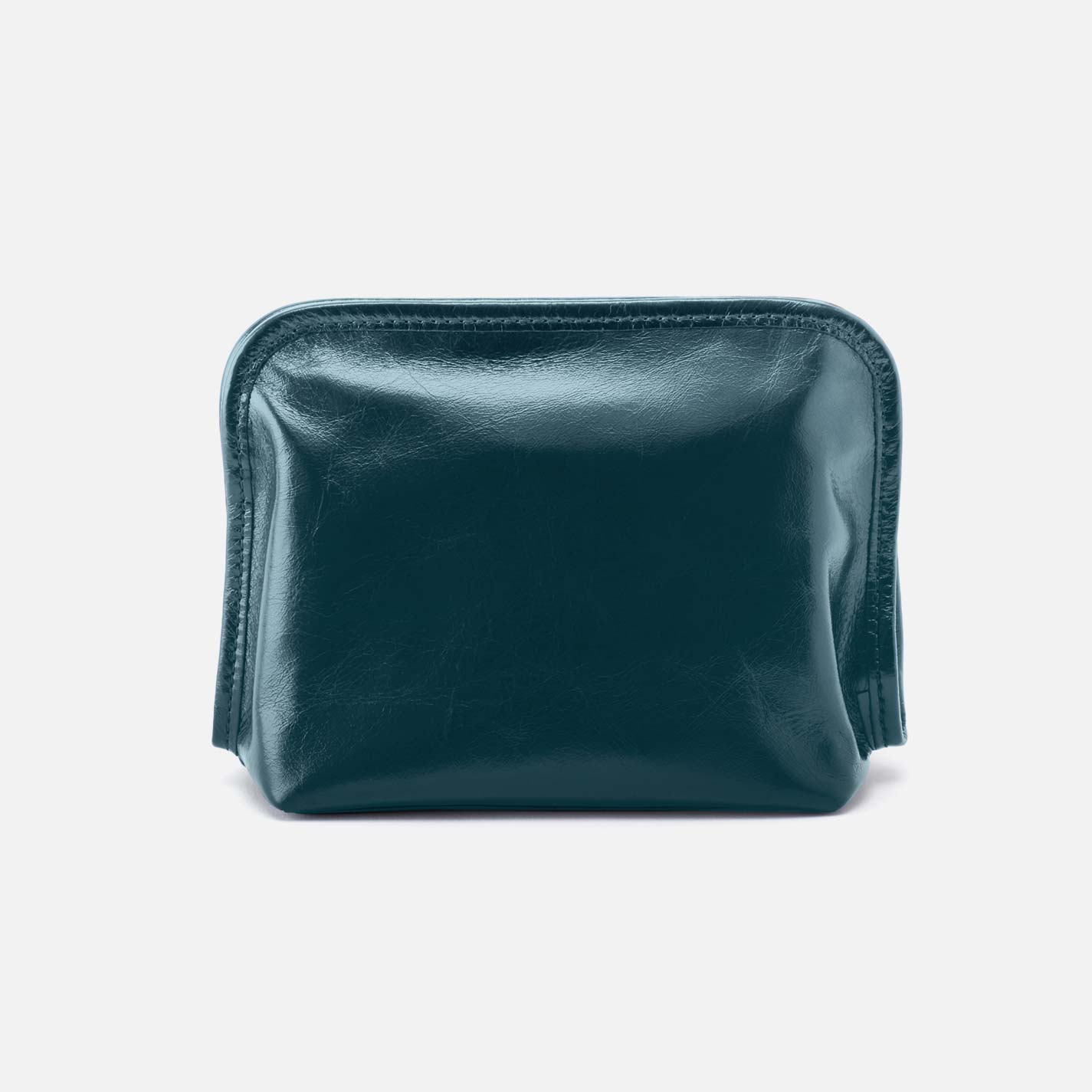 Hobo Beauty Cosmetic Pouch Polished Leather| Wild Bluegrass