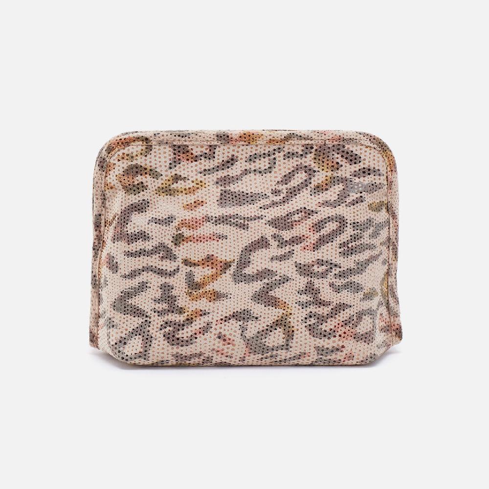 Hobo Beauty Cosmetic Pouch Printed Leather| Summer Safari