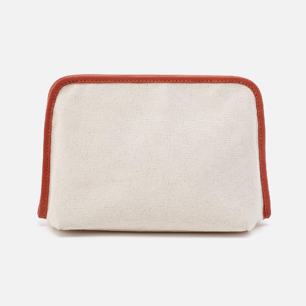 Hobo Beauty Large Cosmetic Pouch With Tromp L'Oeil Canvas| Natural