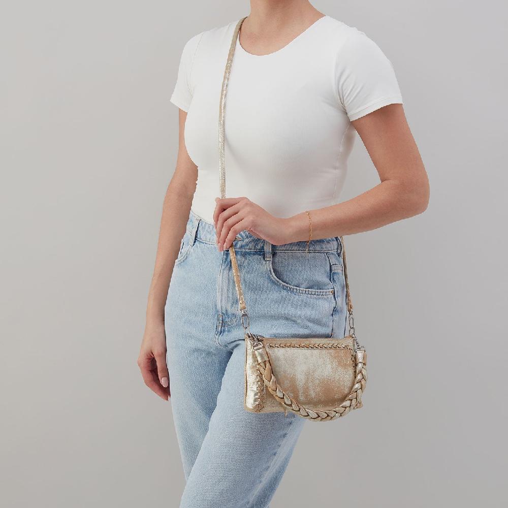 Hobo Darcy Crossbody Metallic Leather| Saddle Stardust