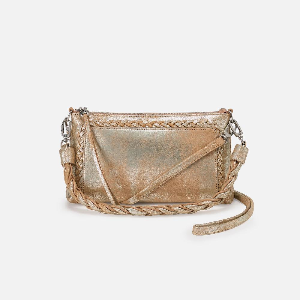 hobo Darcy Crossbody Metallic Leather| Saddle Stardust