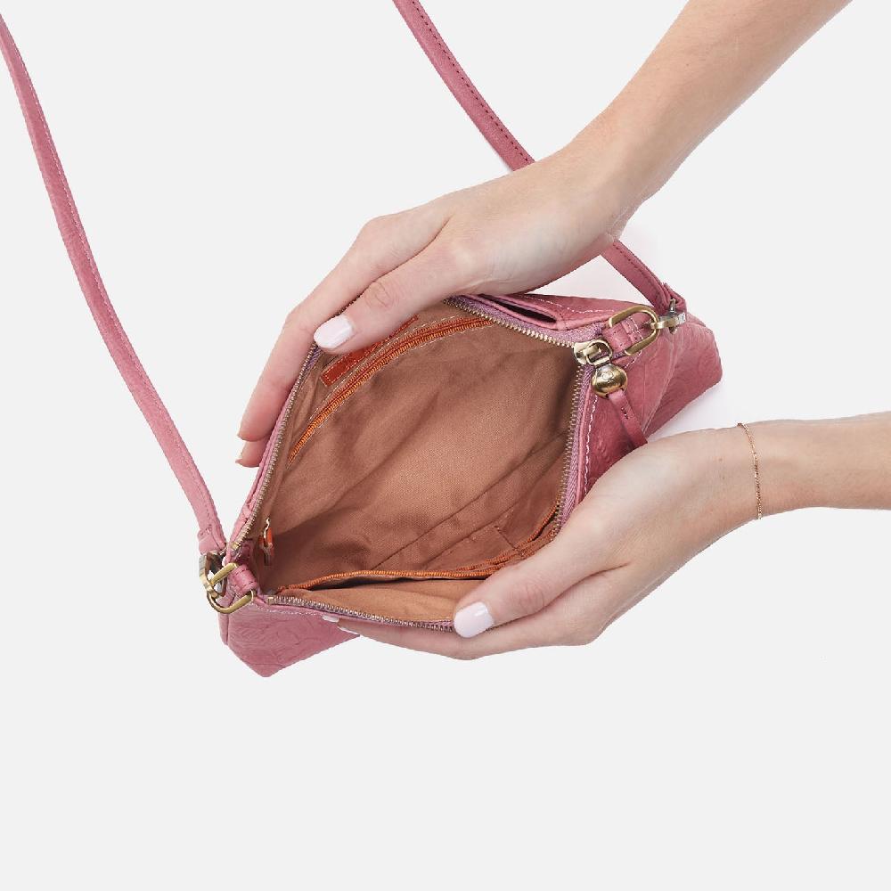 Hobo Darcy Crossbody Tooled Embossed Leather| Mauve Tooled Emboss