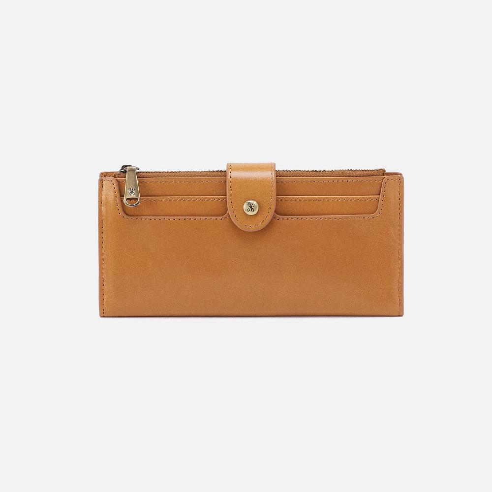 hobo Dunn Continental Wallet Polished Leather| Natural