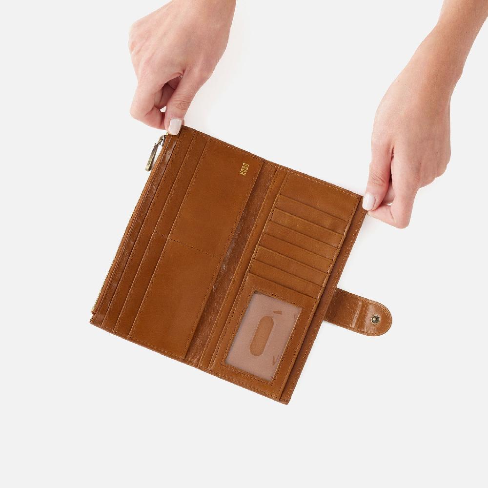 Hobo Dunn Continental Wallet Polished Leather| Truffle