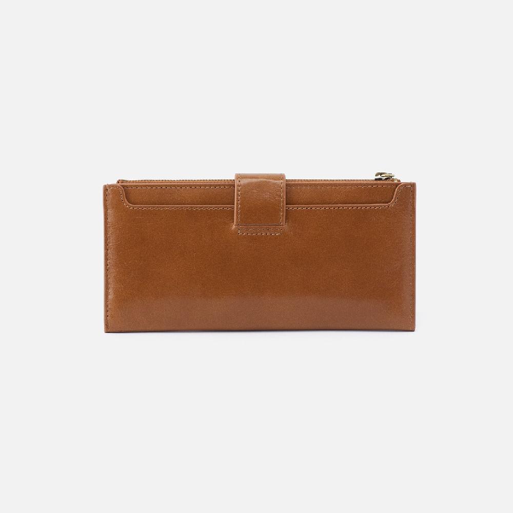 Hobo Dunn Continental Wallet Polished Leather| Truffle