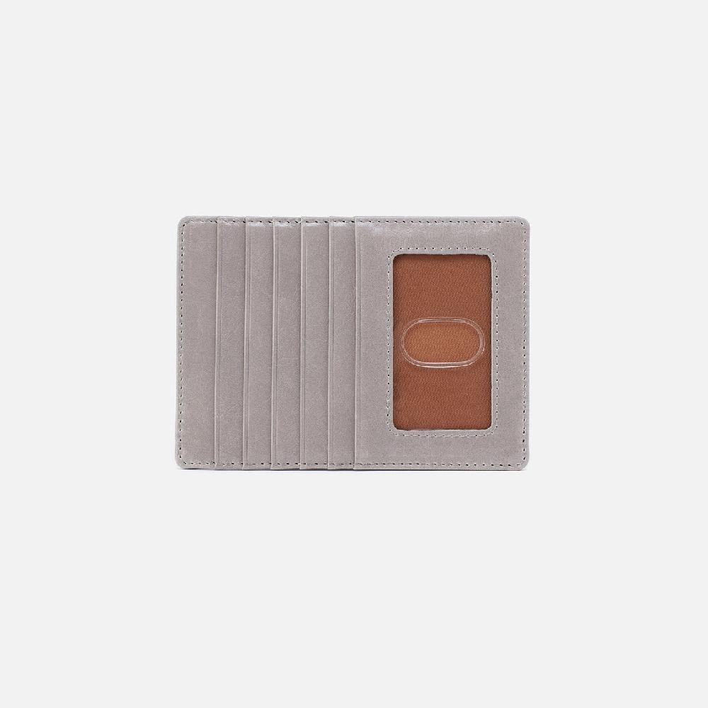 hobo Euro Slide Card Case Polished Leather| Light Grey