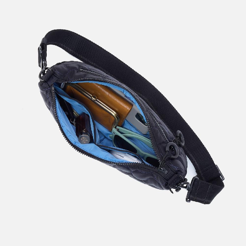 Hobo Every Wear Quilted Crossbody CaRefiber Recycled Nylon| Jet With Ocean Quilt