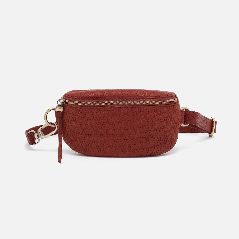 hobo Fern Belt Bag Soft Embossed Leather| Tuscan Brown