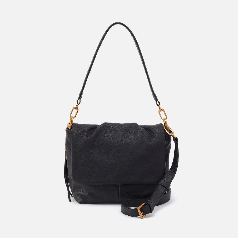 hobo Harley Convertible Shoulder Bag Pebbled Leather| Black