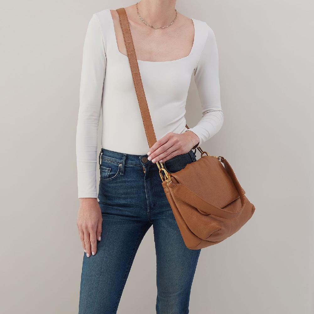 Hobo Harley Convertible Shoulder Bag Pebbled Leather| Warm Honey