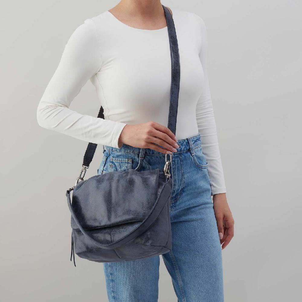 Hobo Harley Convertible Shoulder Buffed Leather| Indigo Sky