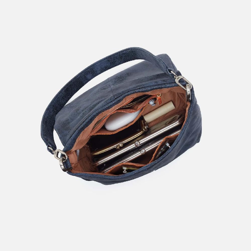 Hobo Harley Convertible Shoulder Buffed Leather| Indigo Sky