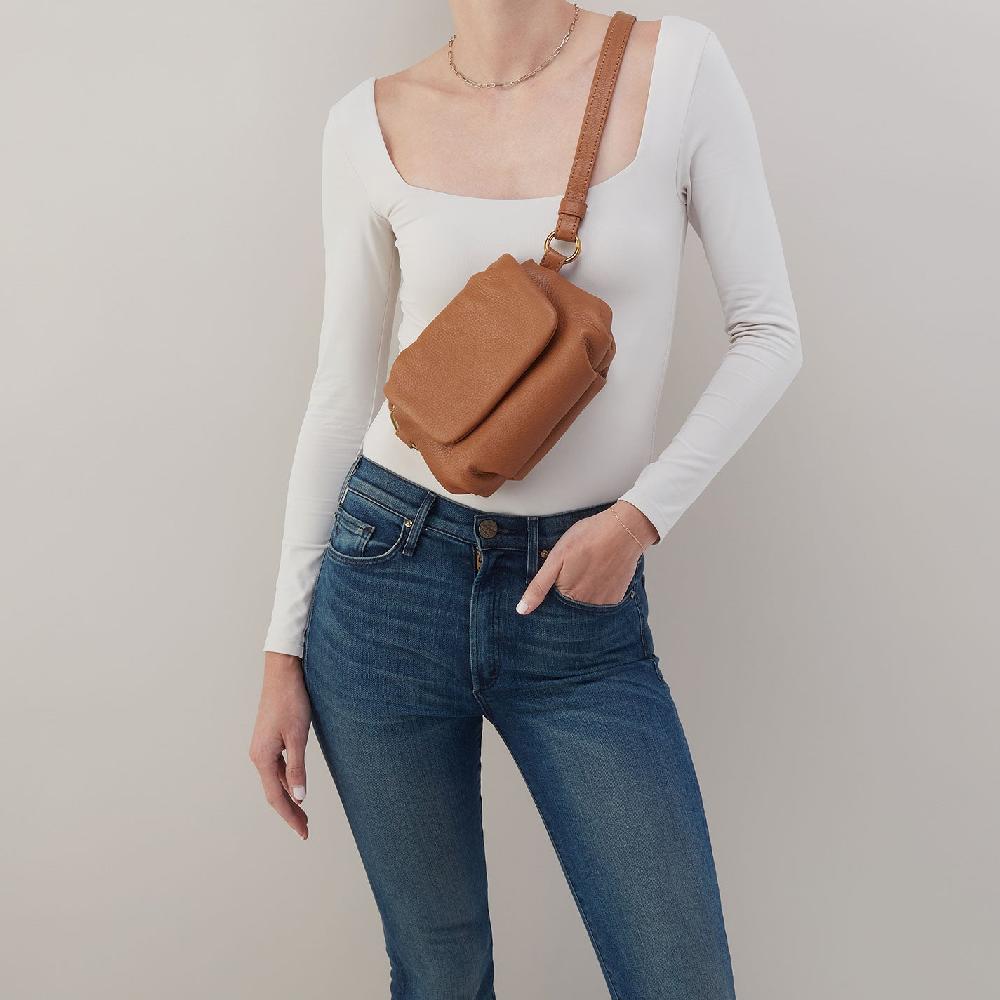 Hobo Harley Crossbody Sling Pebbled Leather| Warm Honey