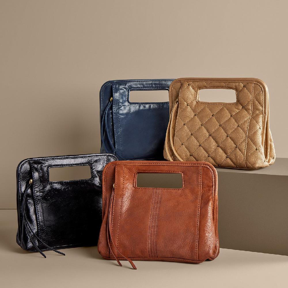 Hobo Ace Clutch Polished Leather| Black