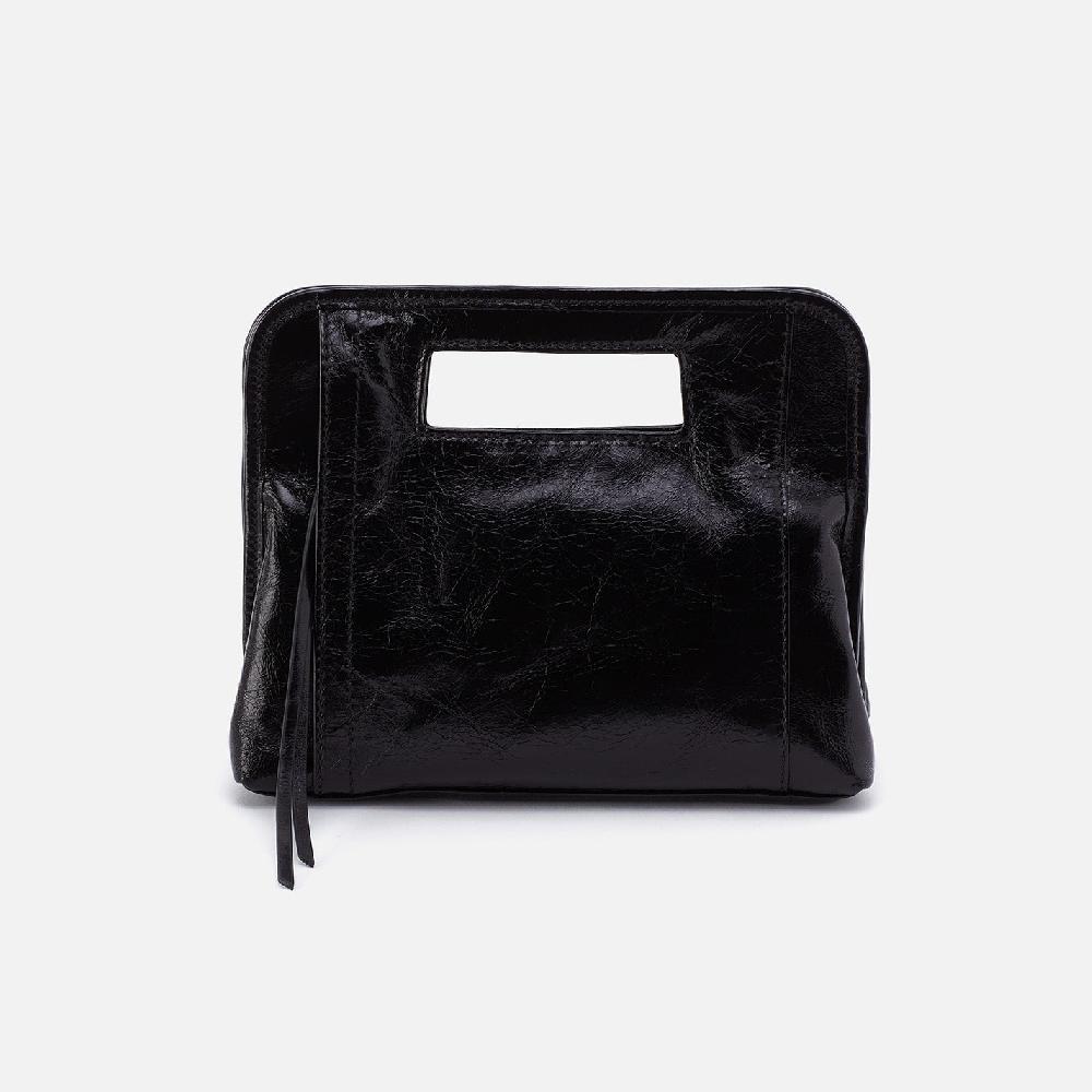 hobo Ace Clutch Polished Leather| Black