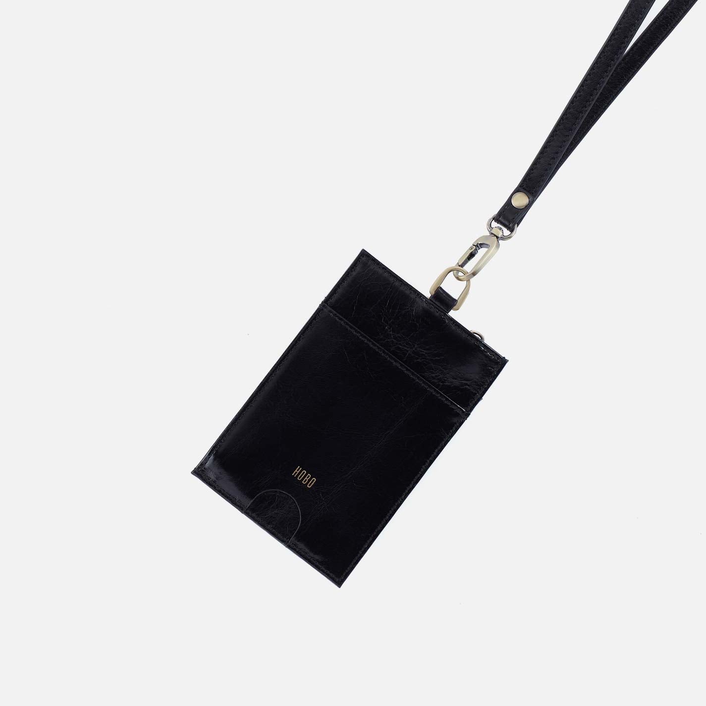 Hobo Around Town Lanyard Polished Leather| Black