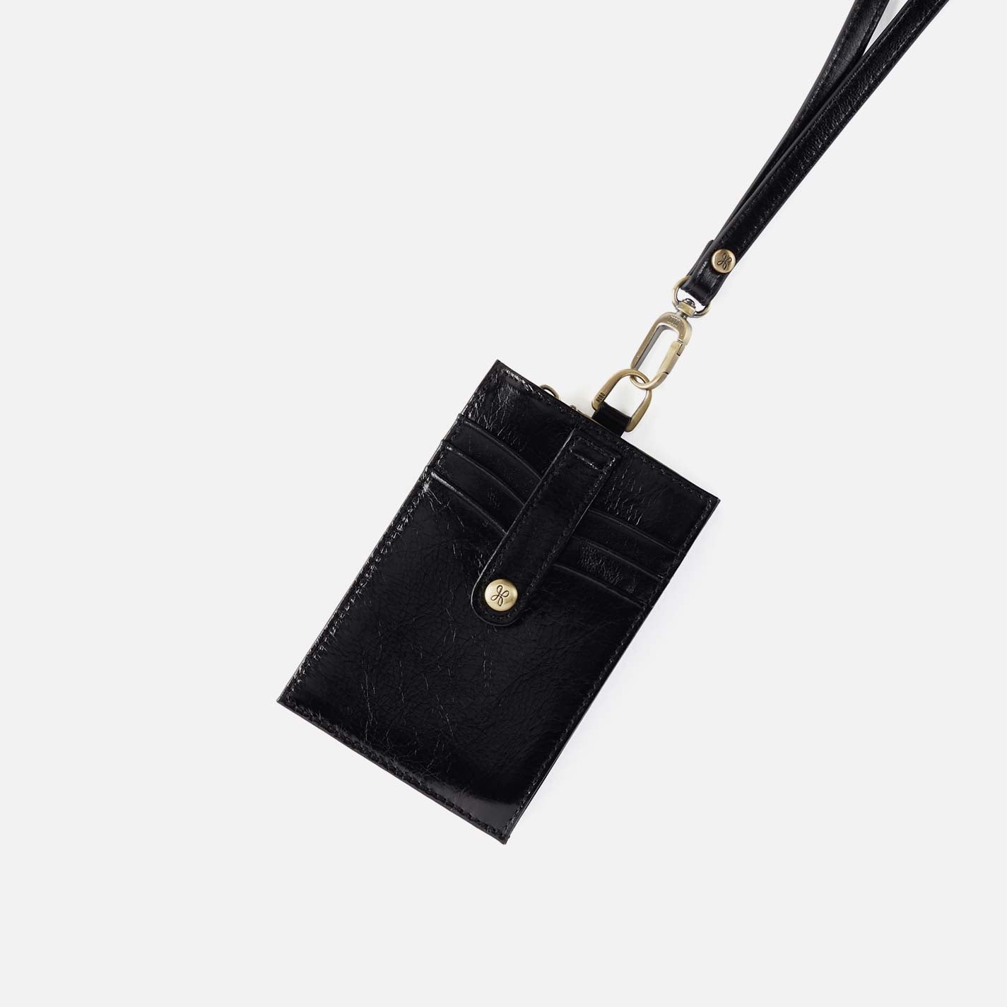 Hobo Around Town Lanyard Polished Leather| Black