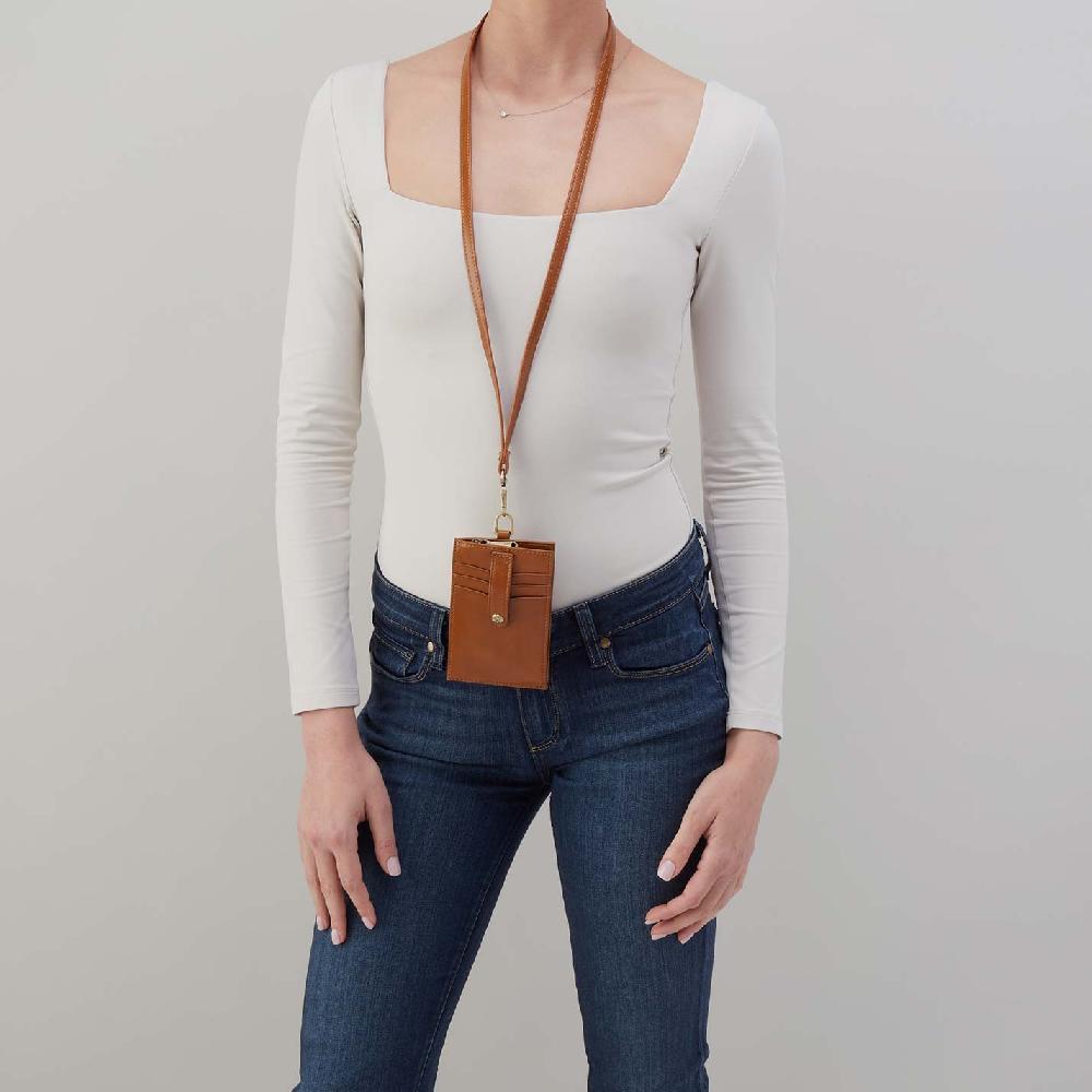Hobo Around Town Lanyard Polished Leather| Truffle