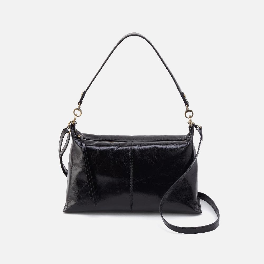 hobo Avon Shoulder Bag Polished Leather| Black