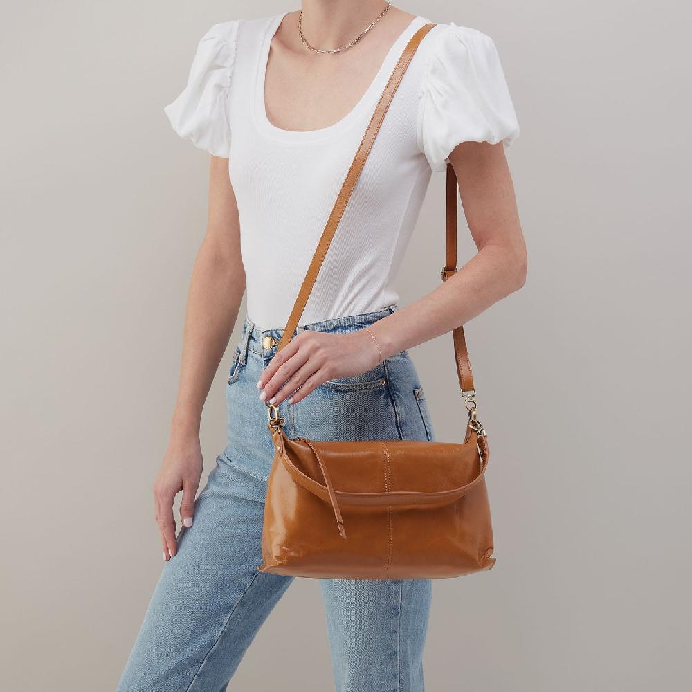 Hobo Avon Shoulder Bag Polished Leather| Natural