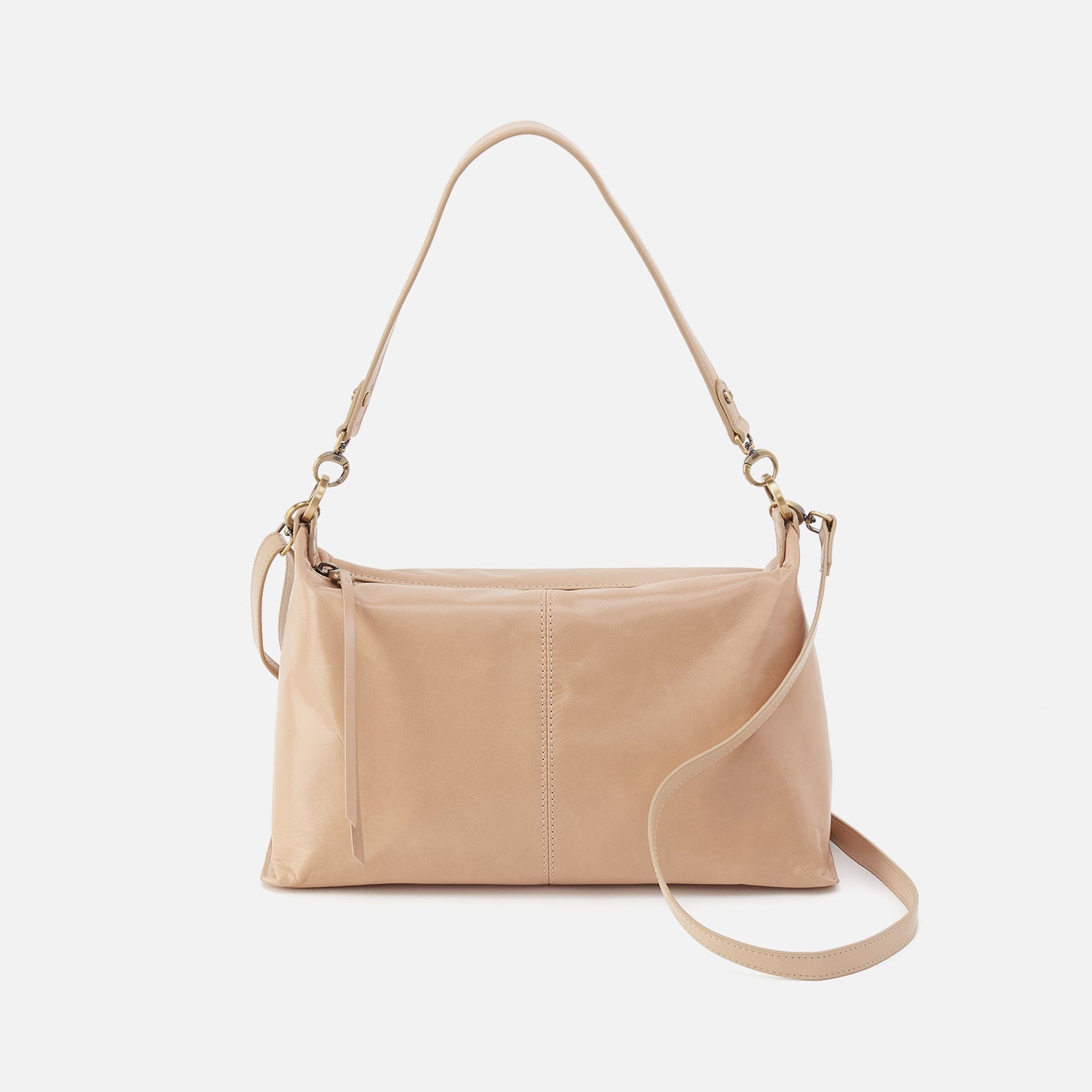 hobo Avon Shoulder Bag Polished Leather| Sand