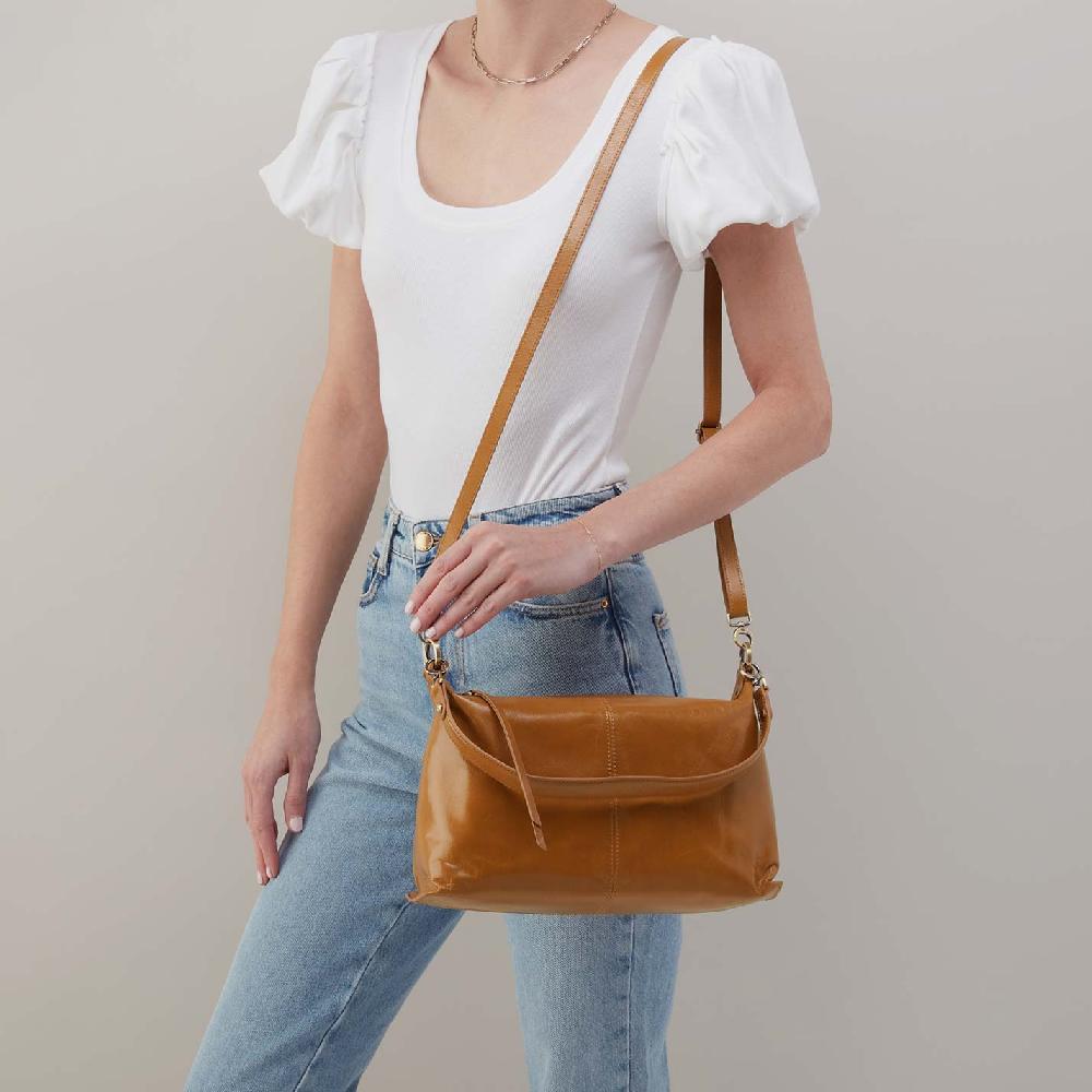 Hobo Avon Shoulder Bag Polished Leather| Truffle