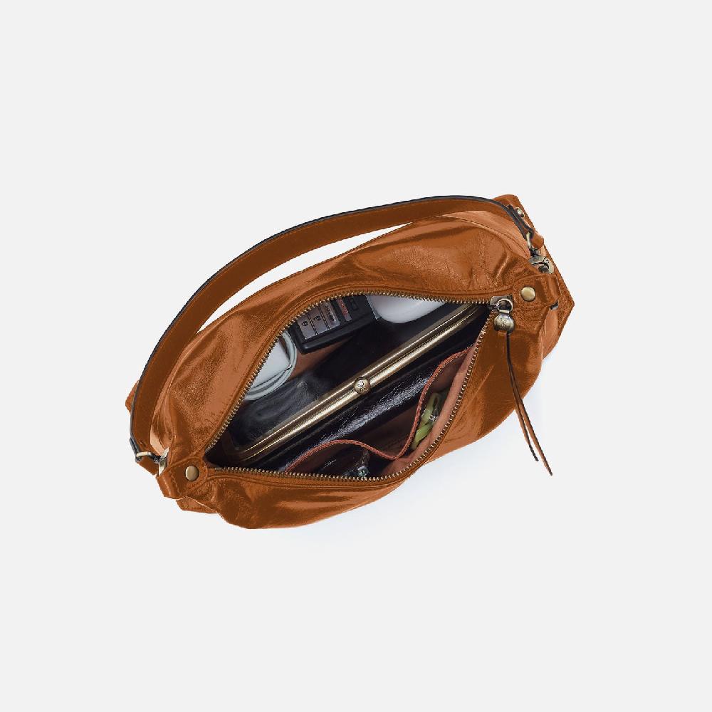 Hobo Avon Shoulder Bag Polished Leather| Truffle