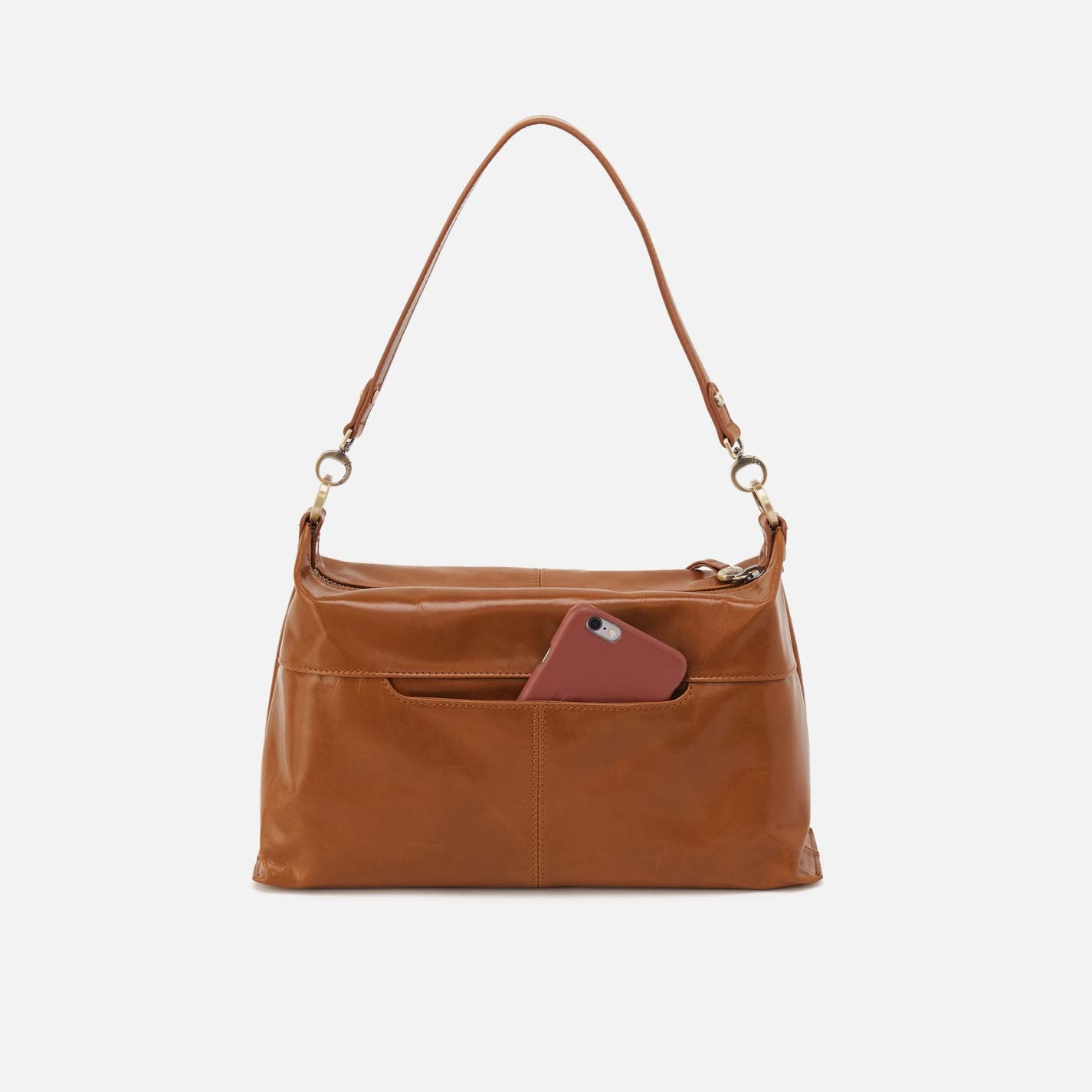 Hobo Avon Shoulder Bag Polished Leather| Truffle