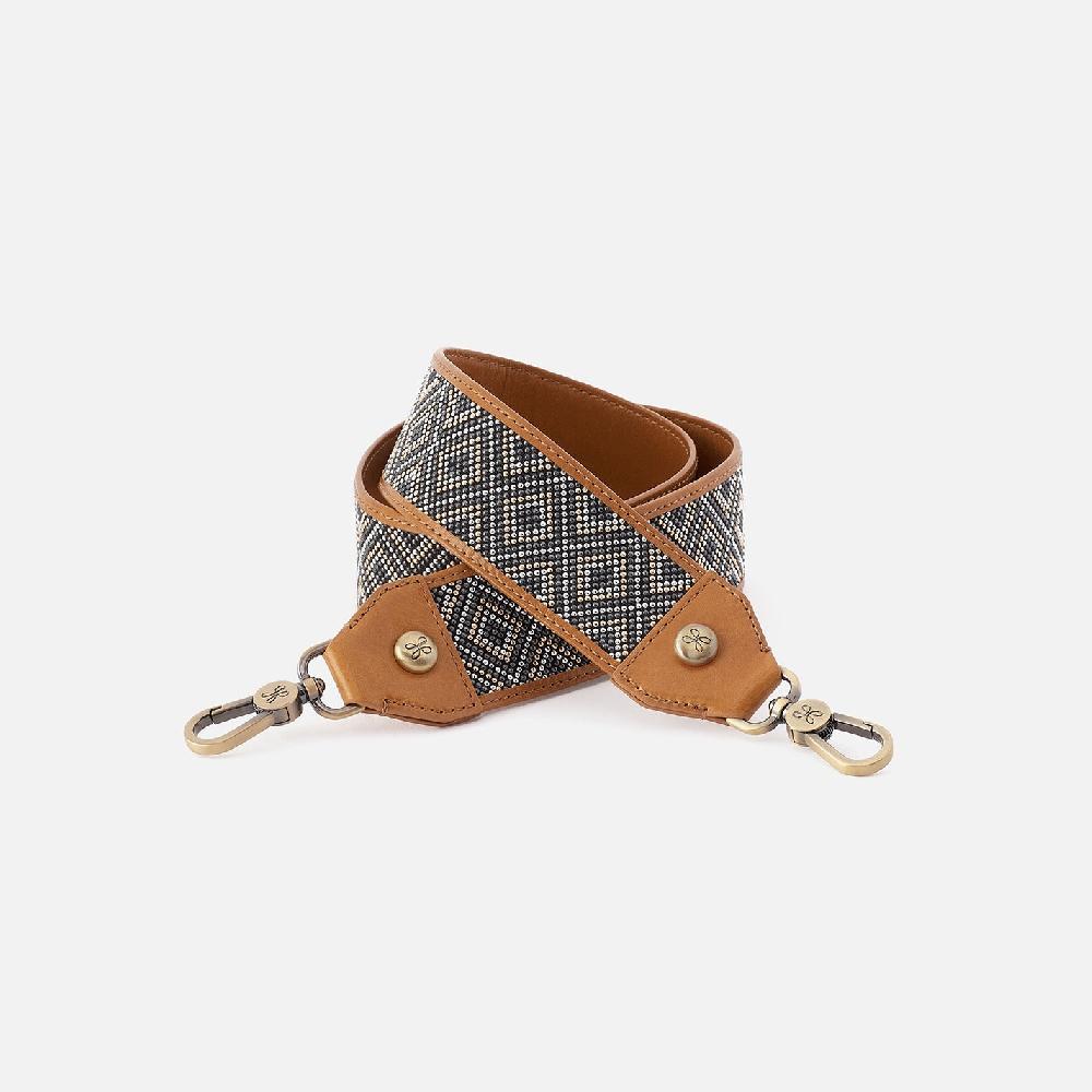 hobo Beaded Guitar Strap Polished Leather| Natural