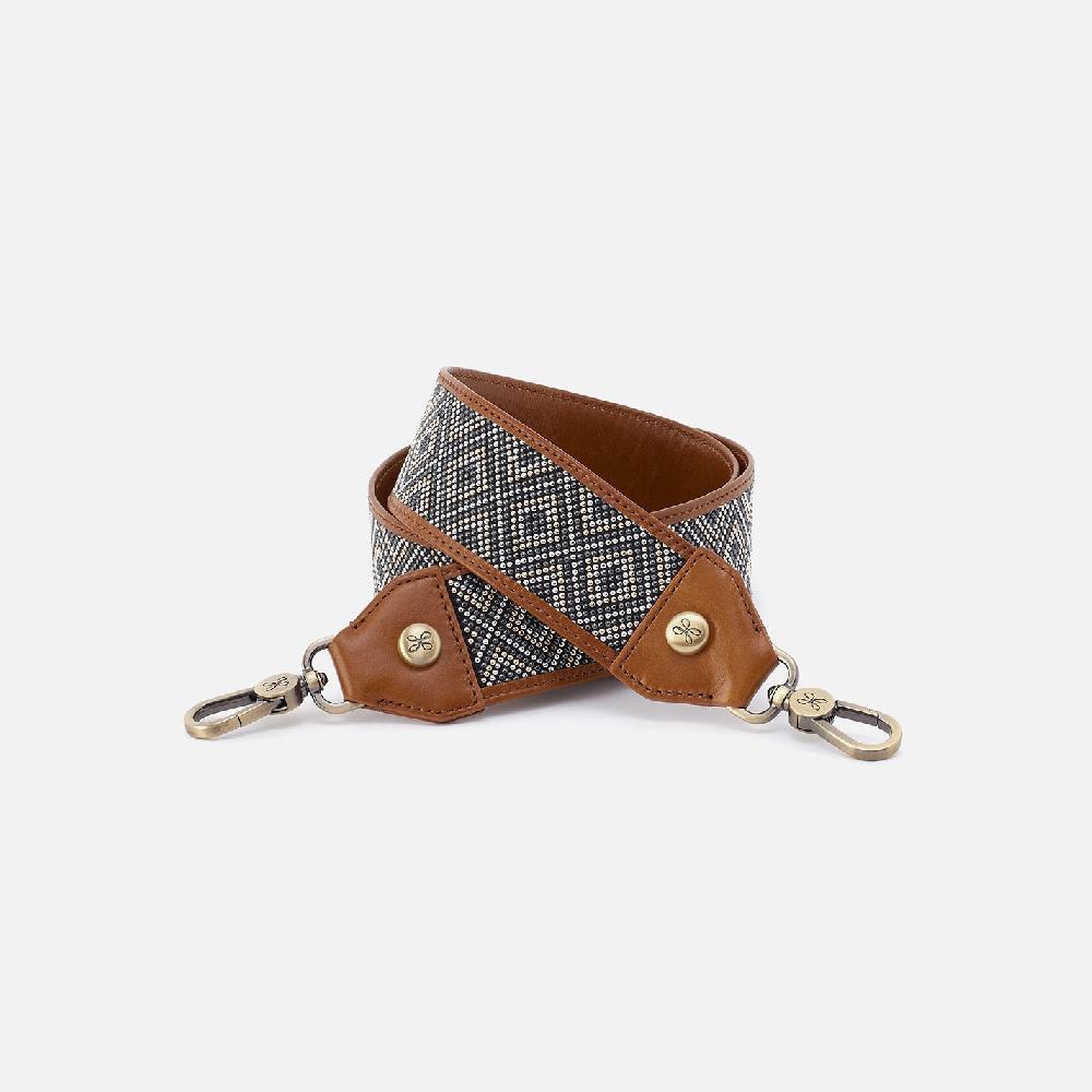 hobo Beaded Guitar Strap Polished Leather| Truffle