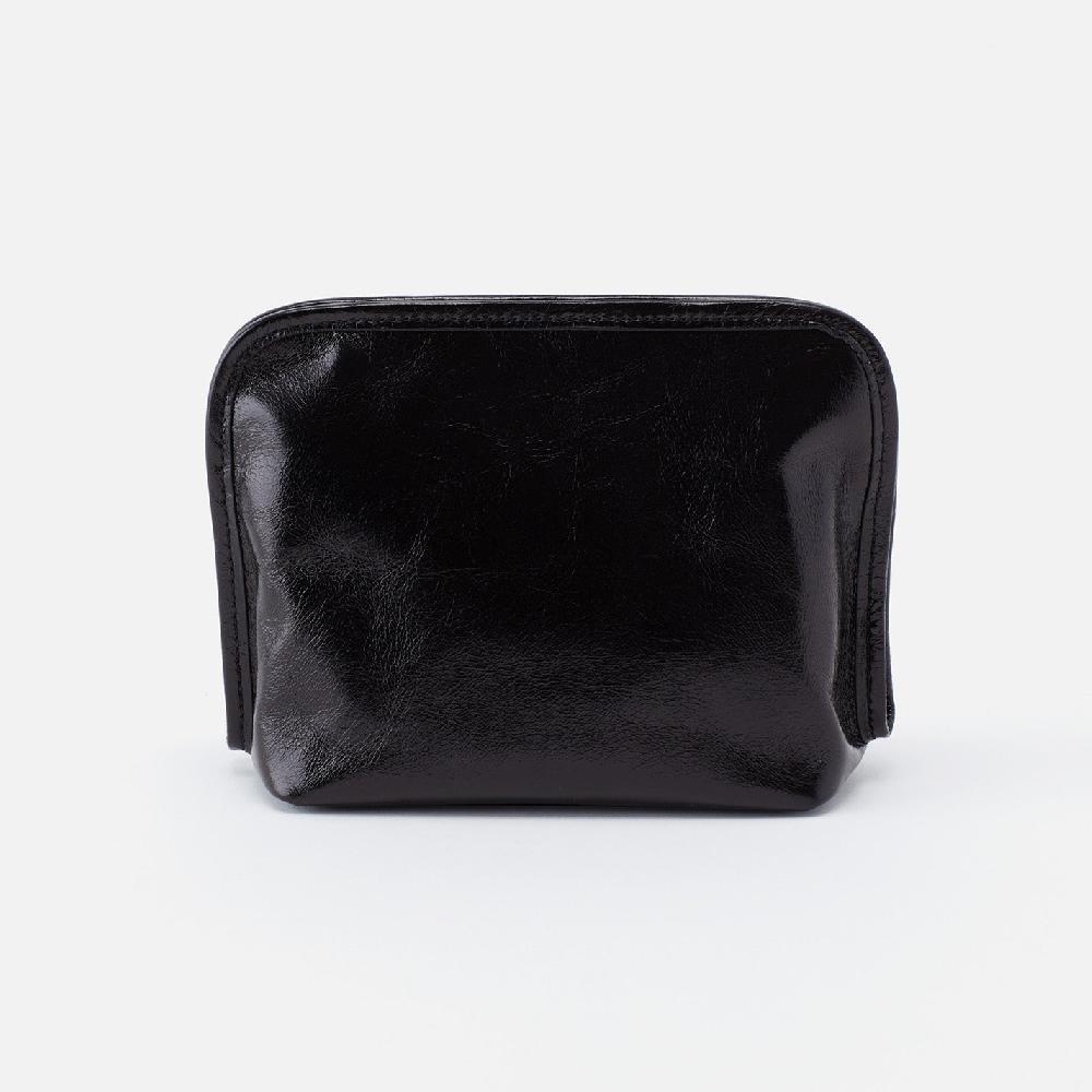 Hobo Beauty Cosmetic Pouch Polished Leather| Black
