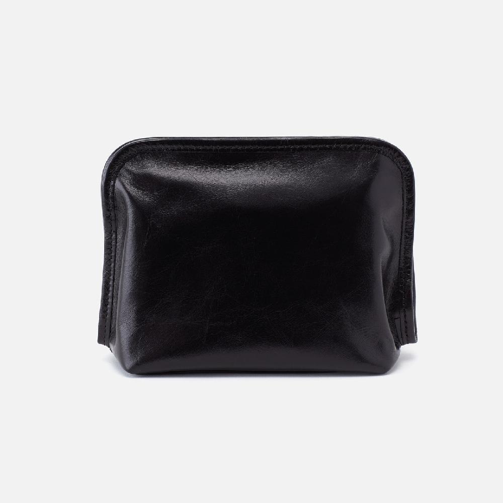 Hobo Beauty Cosmetic Pouch Polished Leather| Black