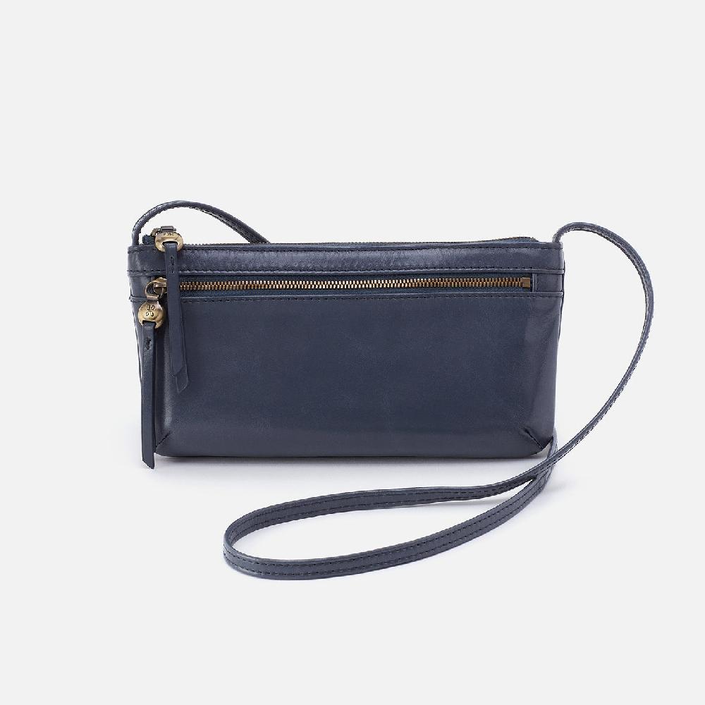 hobo Cara Crossbody Polished Leather| Blue Stone