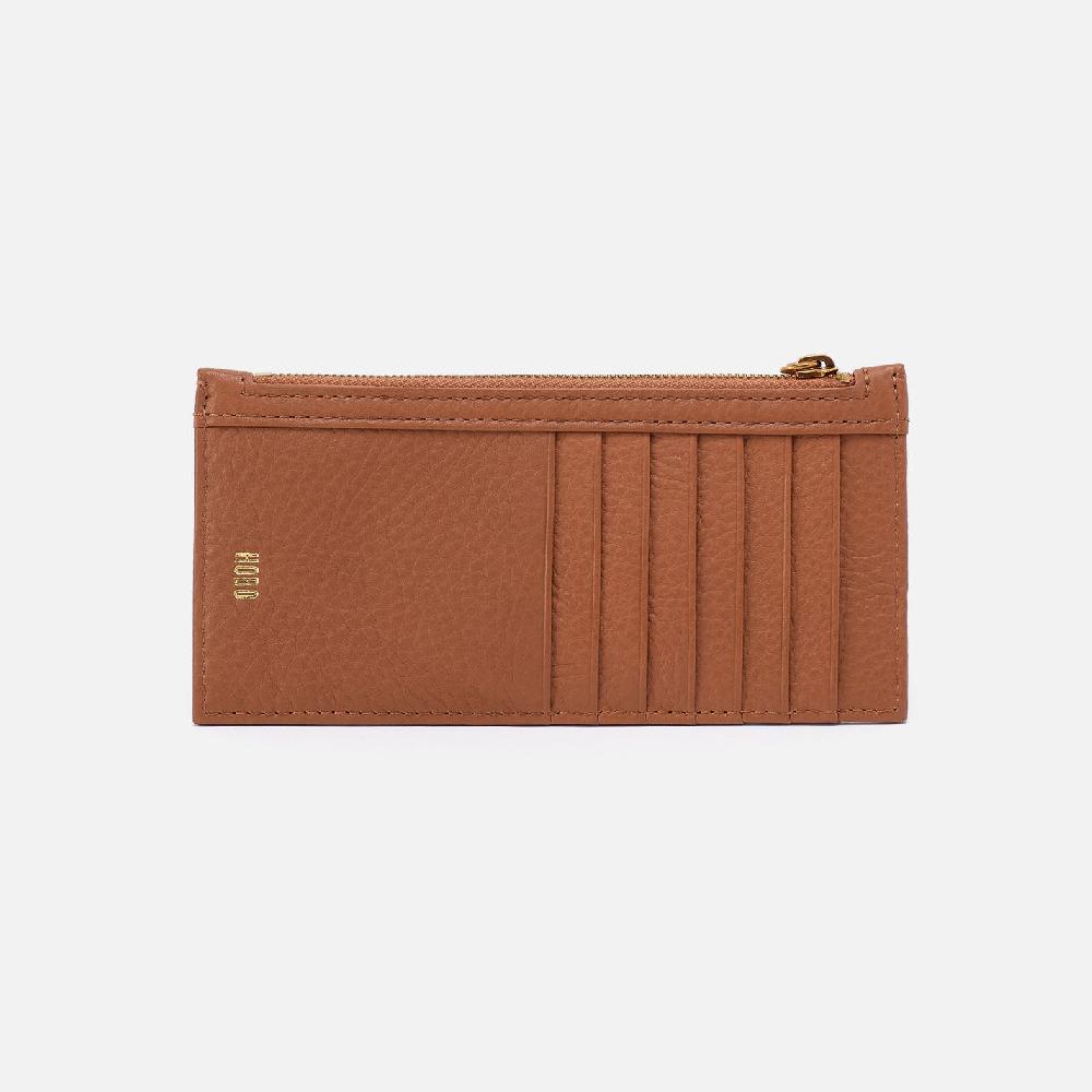 Hobo Carte Card Case Pebbled Leather| Warm Honey