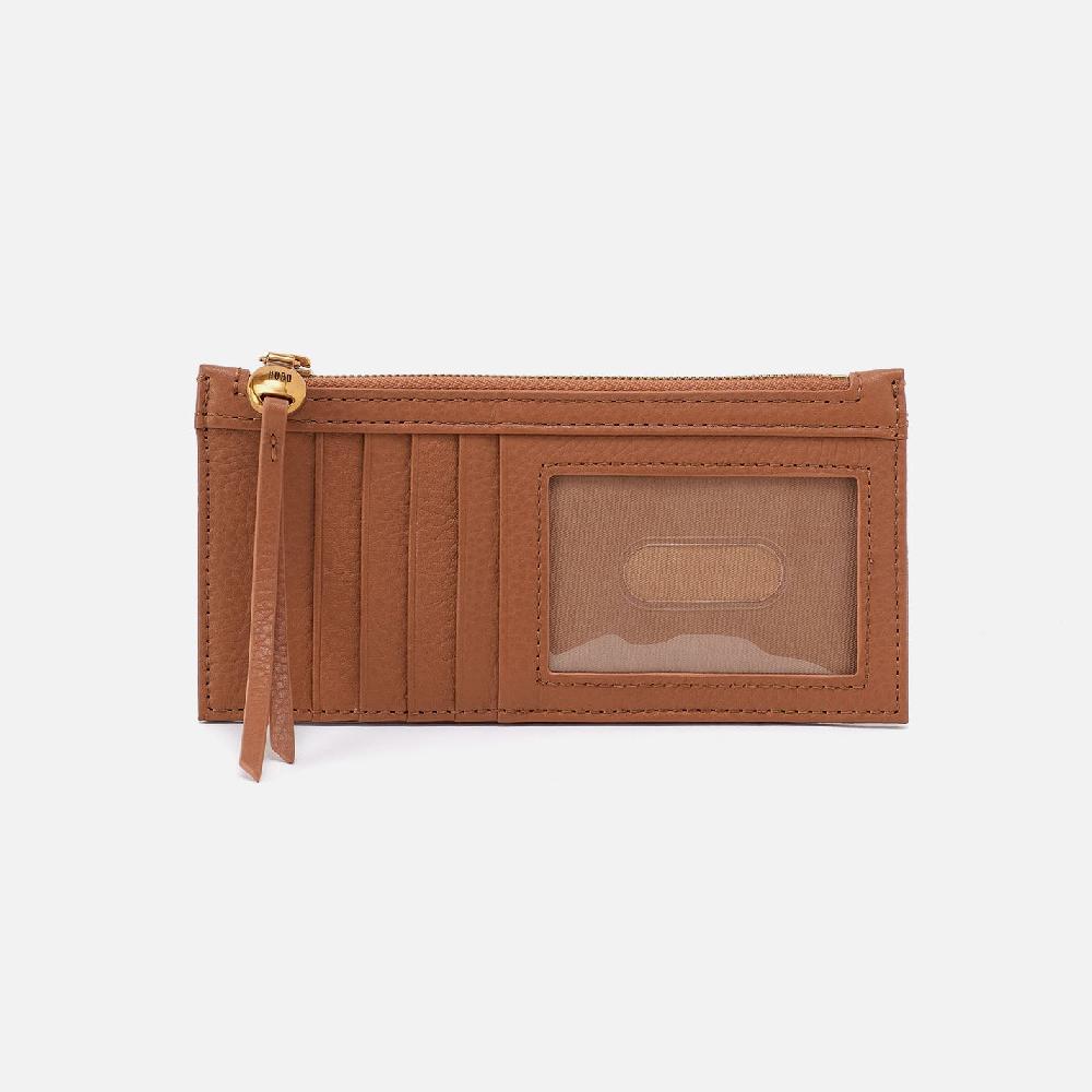 hobo Carte Card Case Pebbled Leather| Warm Honey