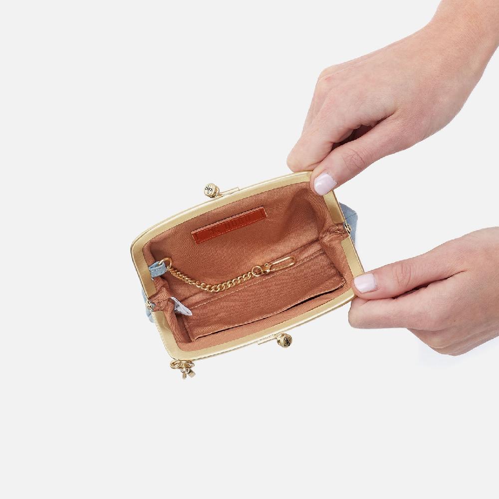 Hobo Cheer Frame Pouch Buffed Leather| Sky