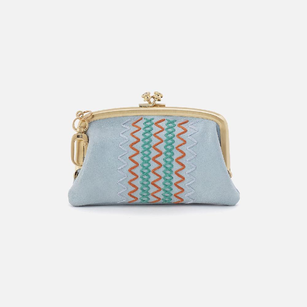 hobo Cheer Frame Pouch Buffed Leather| Sky