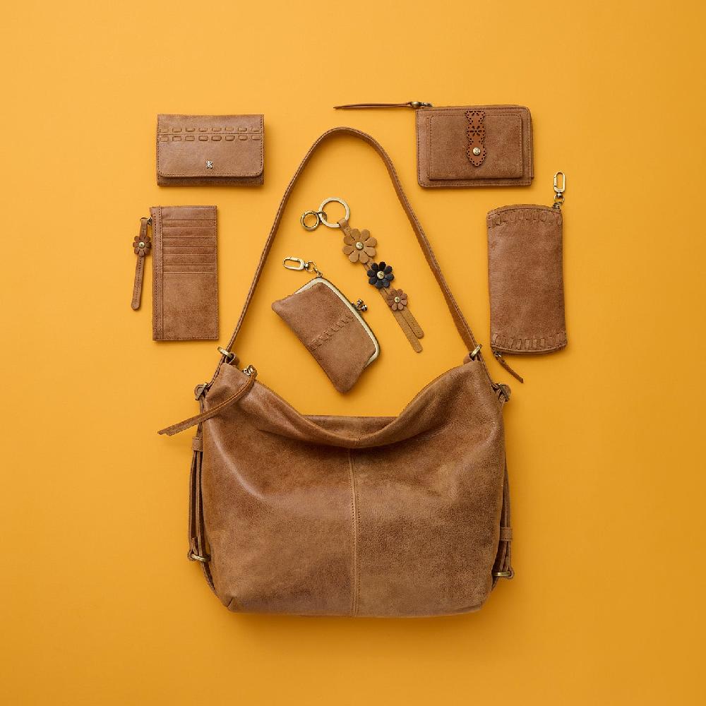 Hobo Cheer Frame Pouch Buffed Leather| Whiskey