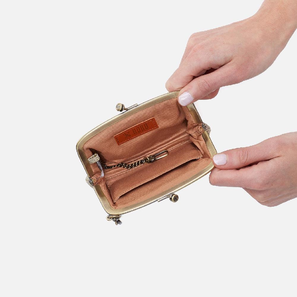 Hobo Cheer Frame Pouch Metallic Leather| Gold Leaf