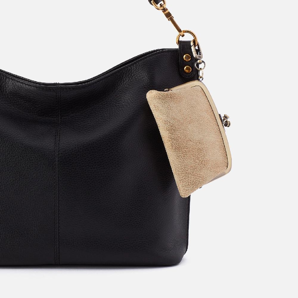 Hobo Cheer Frame Pouch Metallic Leather| Gold Leaf