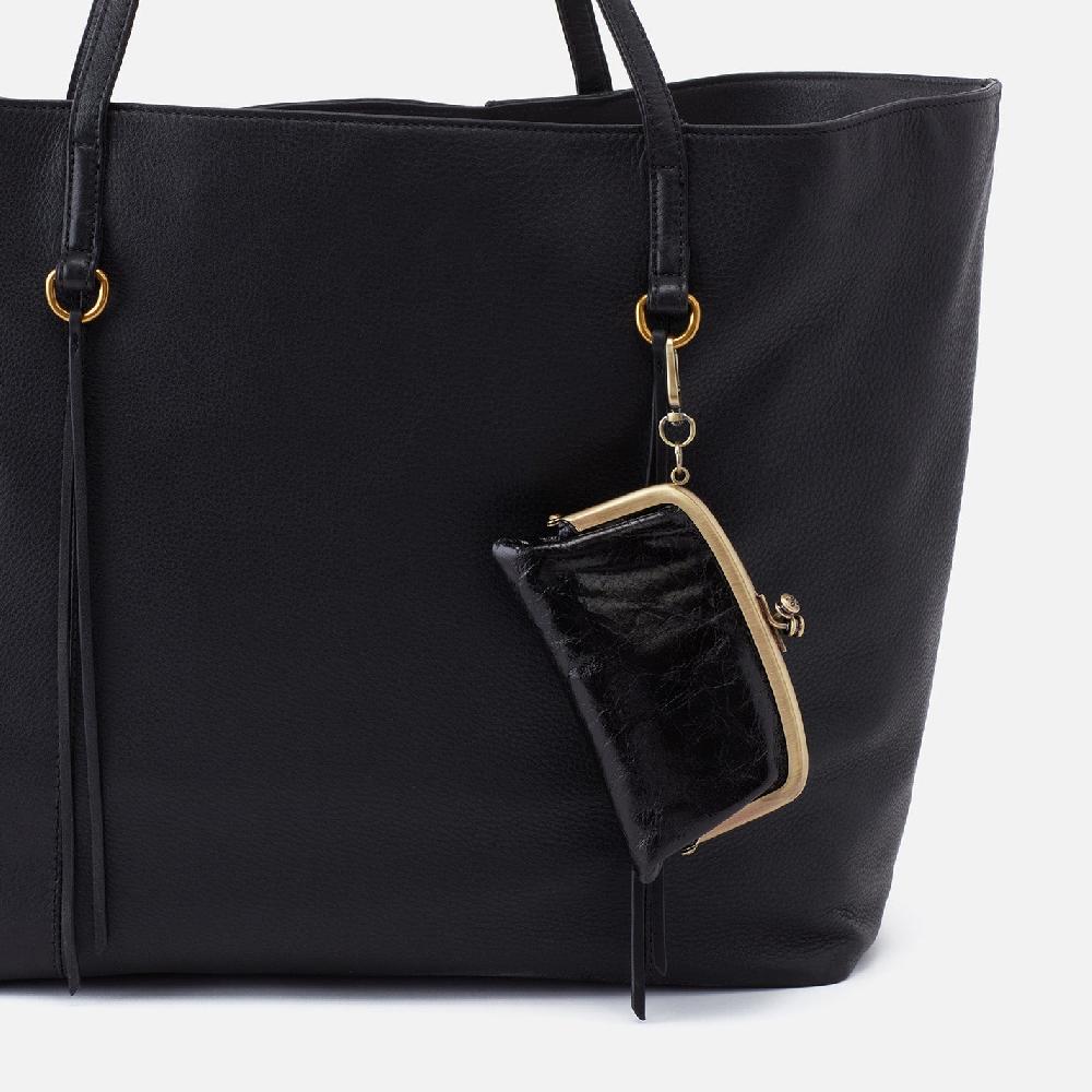 Hobo Cheer Frame Pouch Polished Leather| Black