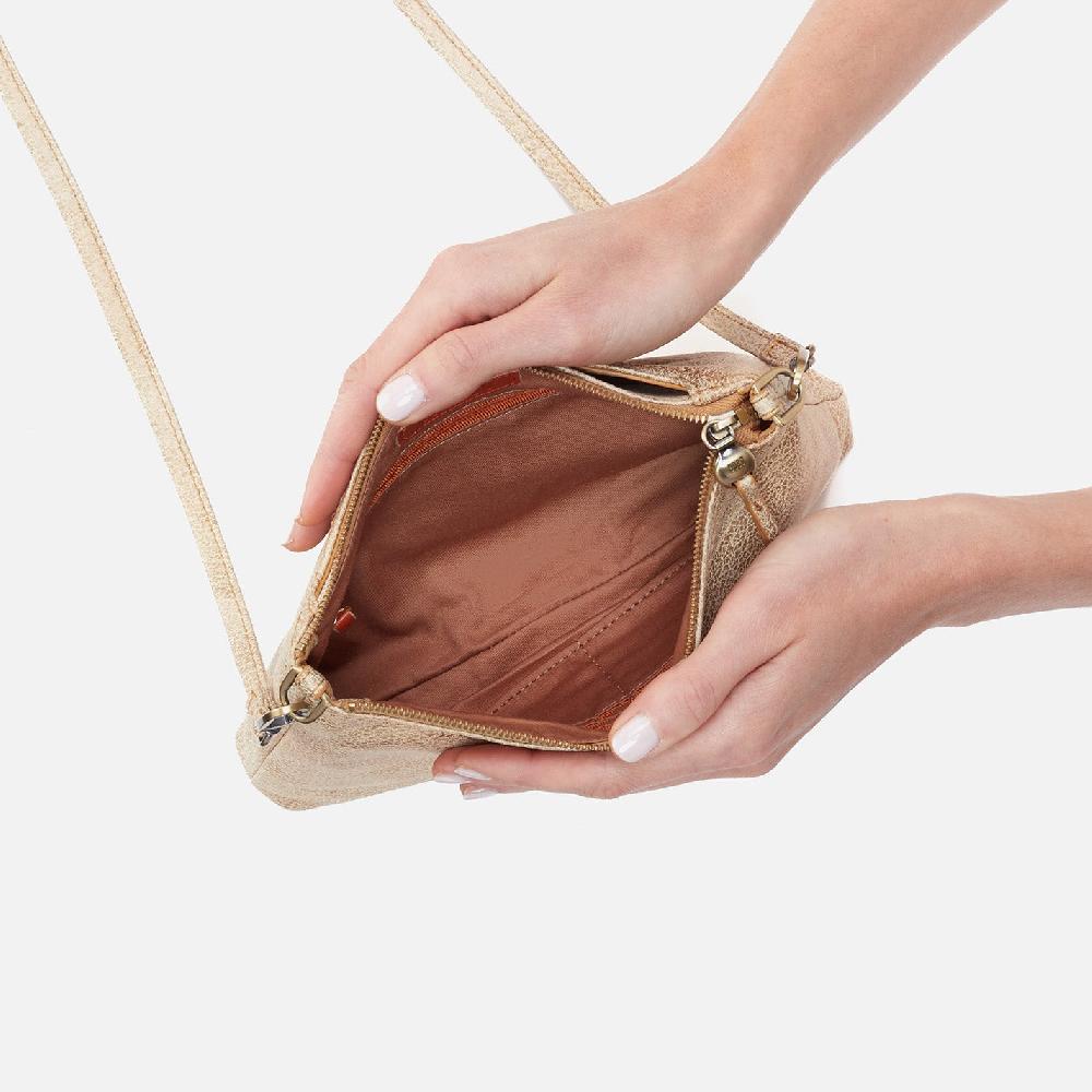Hobo Darcy Crossbody Metallic Leather| Gold Leaf
