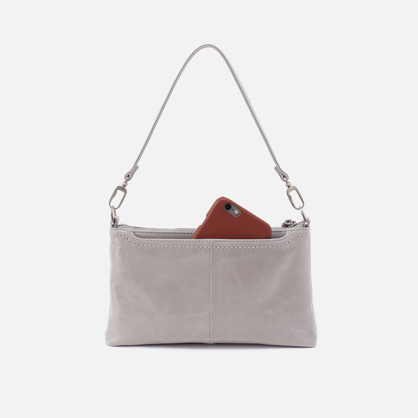 Hobo Darcy Crossbody Polished Leather| Light Grey