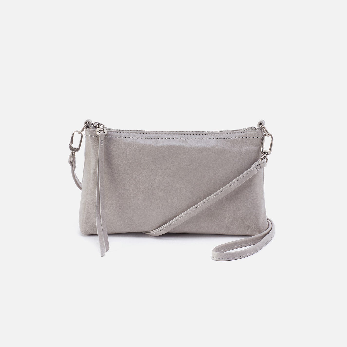 hobo Darcy Crossbody Polished Leather| Light Grey