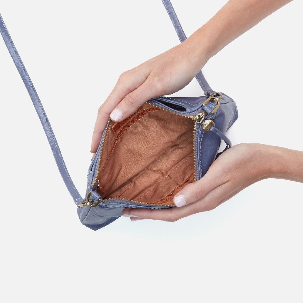 Hobo Darcy Crossbody Polished Leather| Sky Blue