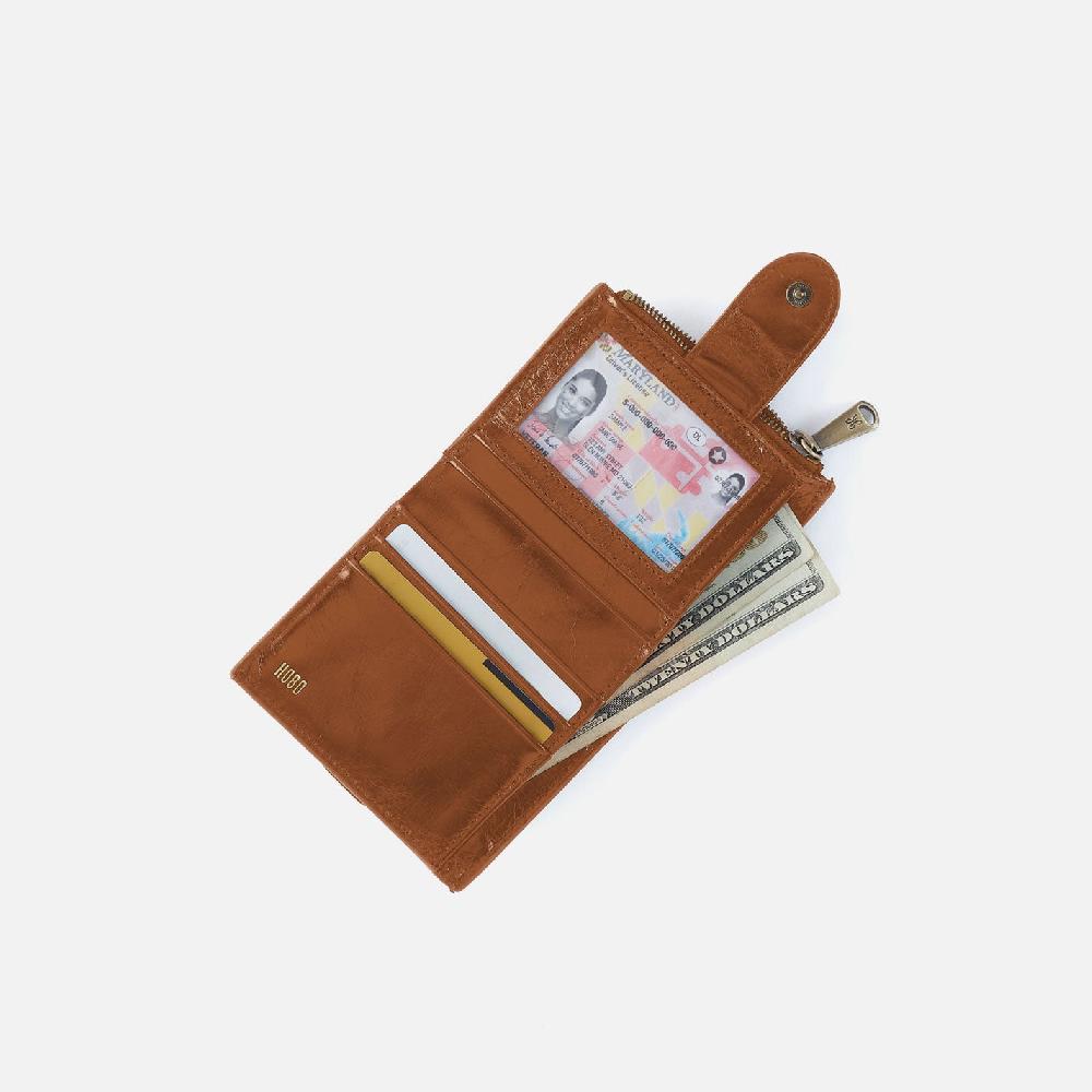 Hobo Dunn Mini Wallet Polished Leather| Truffle