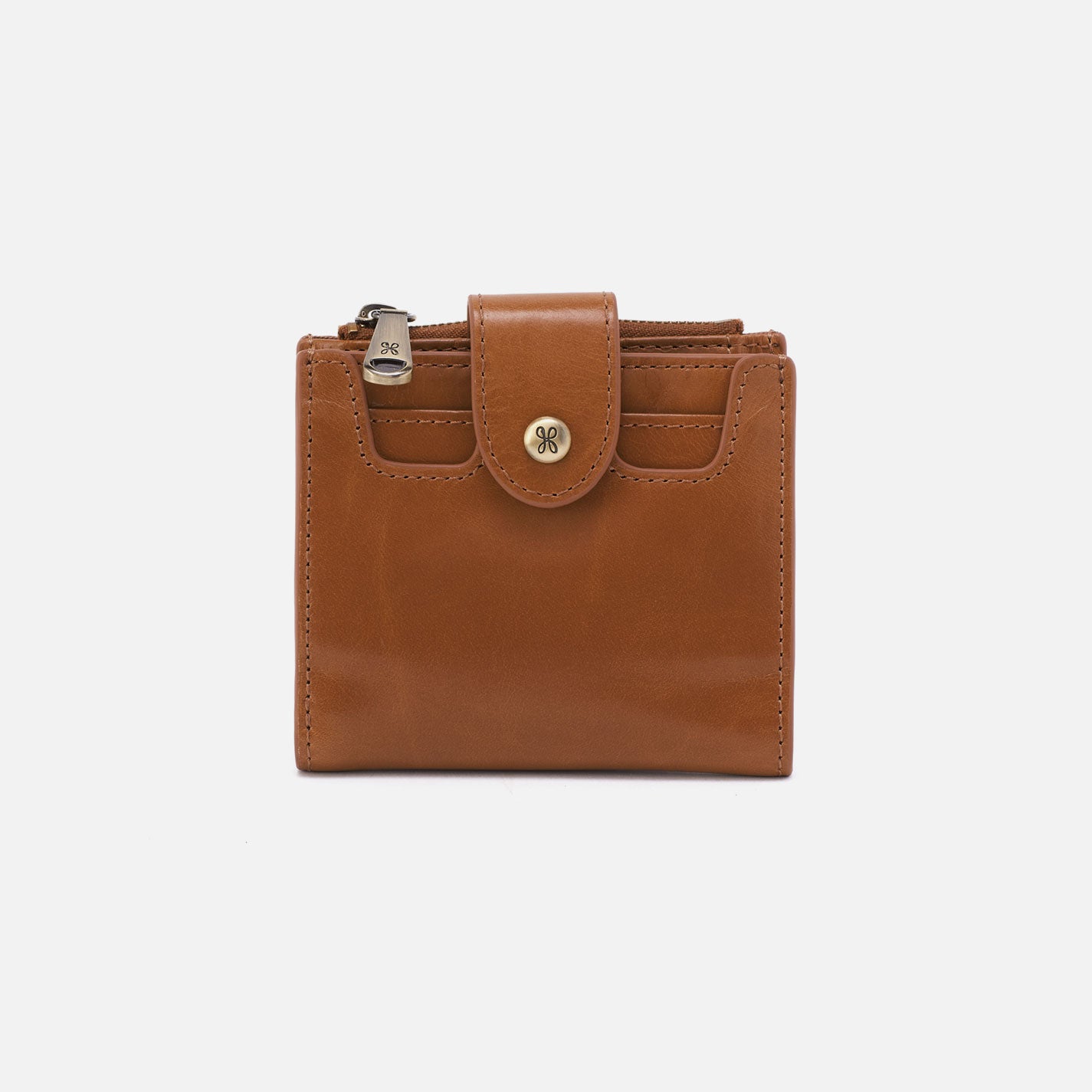 hobo Dunn Mini Wallet Polished Leather| Truffle